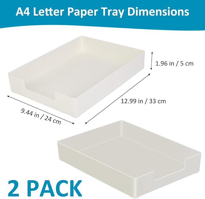 Paper Tray, Letter Tray, Plastic A4 Letter-Size Printer Paper Holder, - Image 2