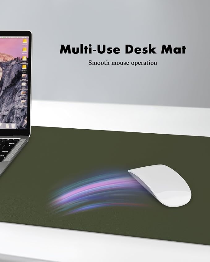 YSAGi Double-Sided Desk Pad, 23.6"x13.7" Leather Desk Mat, Eco Cork Desk Pad - Image 4