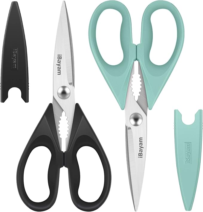 iBayam 2 Pack All Purpose Kitchen Shears Heavy Duty by iBayamDirect