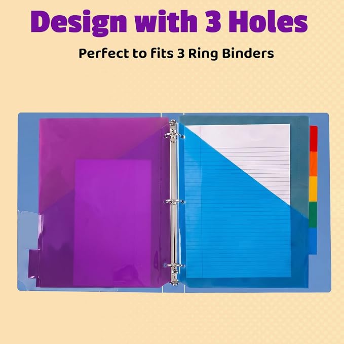 Binder Dividers with Tabs and Pockets, Letter Size - Image 5