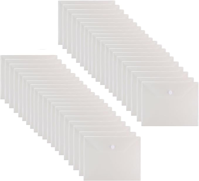 11 x 14 Large Clear Plastic Envelopes Document File Storage Holder 40 Pack Hook by YESSART