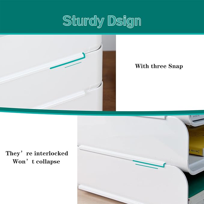 4 Tiers Stackable A4 Paper Trays, Office Desk File Holder, Tidy File Document - Image 4
