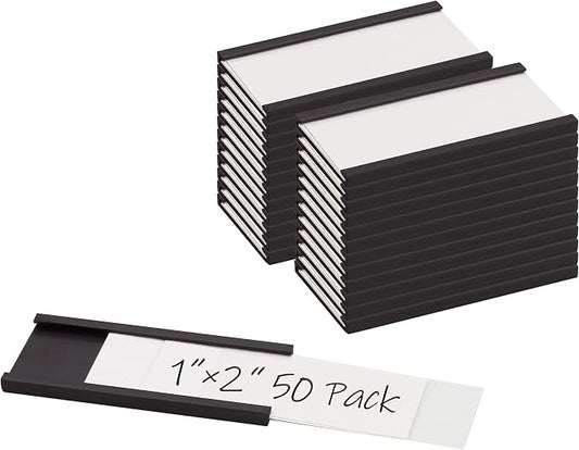 Realth C Channel Magnetic Label Holders 50 Pack 1'' x 2'' by Realth