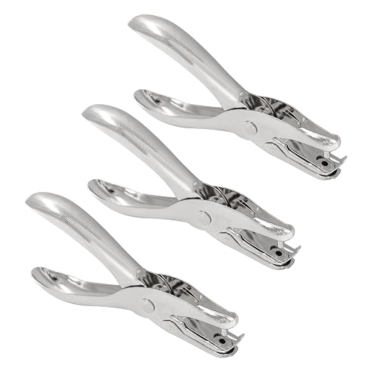 3Pcs 1/8”/ 3mm Small Mini Metal Hole Punchers Tiny Circle Shaped Hole Handheld by Rierdge