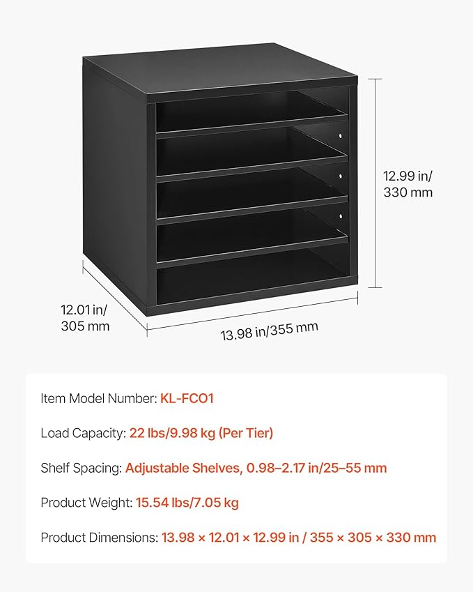 VEVOR Literature Organizer, 5 Compartments Office Mailbox - Image 3