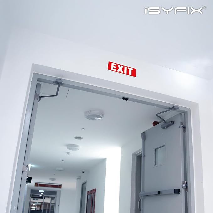 iSYFIX Exit Signs Stickers – 2 Pack 12x4 Inch – Premium Self-Adhesive Vinyl - Image 7