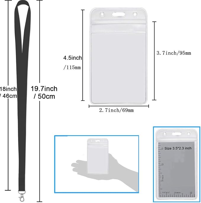 YOUOWO 5 Pack Black Lanyards - Image 3