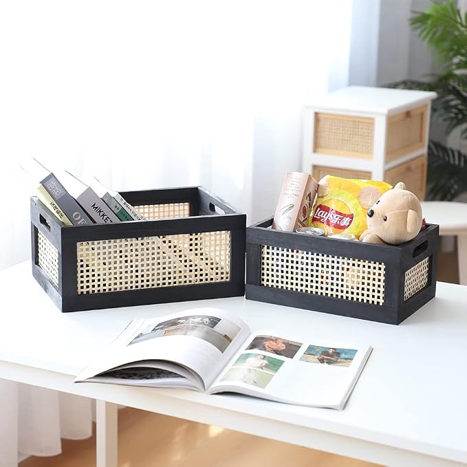 Wood Baskets, Rattan Storage Baskets - Image 4