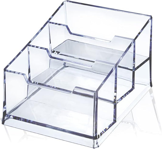 Clear Acrylic Business Card Holder, 3 Tier Premium Acrylic Clear Business Card by MESCHETT