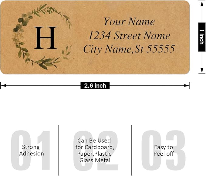 Custom Address Labels - Personalized Address Labels, Return Address Labels with Strong Adhesion, Can Be Used for Cardboard, Paper, Plastic, Glass, Metal (2.6x1 Inch, Set of 280)-DeskLoop Office