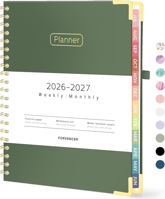 Forvencer Academic Planner 2026-2027, Hardcover Calendar Planner Weekly & by Forvencer
