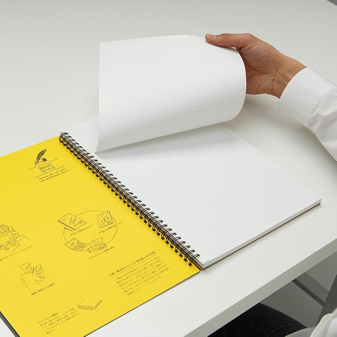Maruman Mnemosyne Lined Notebook- A4, 11.69" x 9.25", 70 Sheets / 140 Pages - Image 4