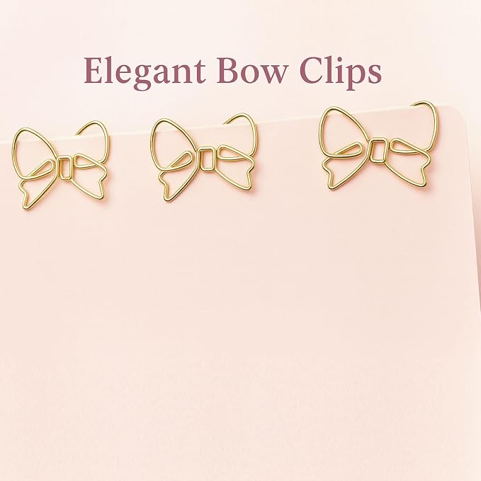 50 Pcs Bow Paper Clips – Bow Planner Clips, Office & School Supplies, Desk - Image 3
