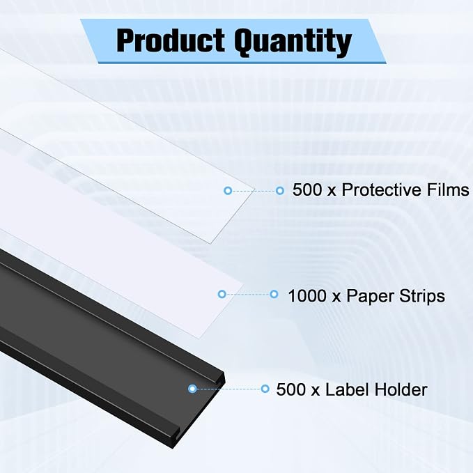 500 Pieces Magnetic Data Card Holders Channel Magnetic Label Holders Labels - Image 3