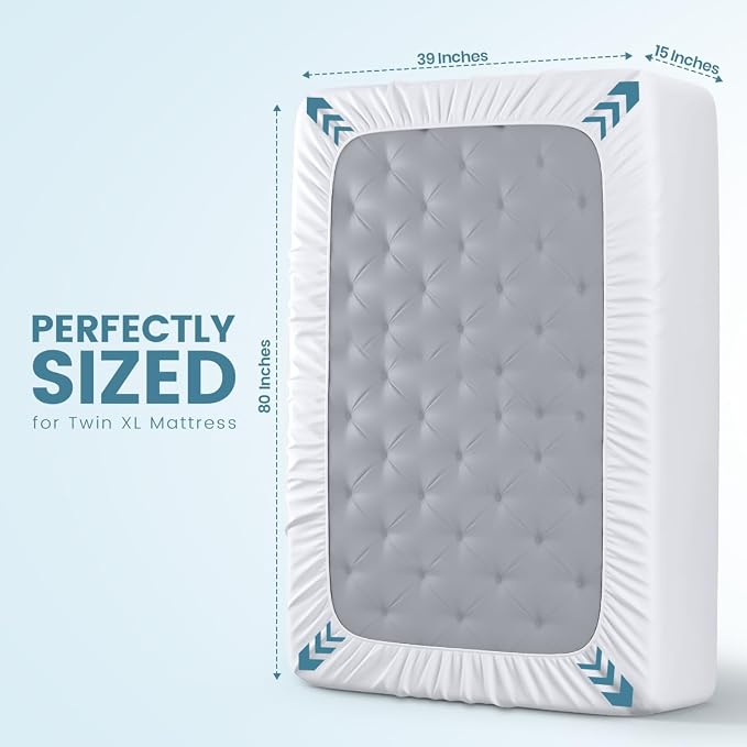 Twin XL Size Mattress Protector Waterproof 2 Pack, Premium 200 GSM Terry - Image 4