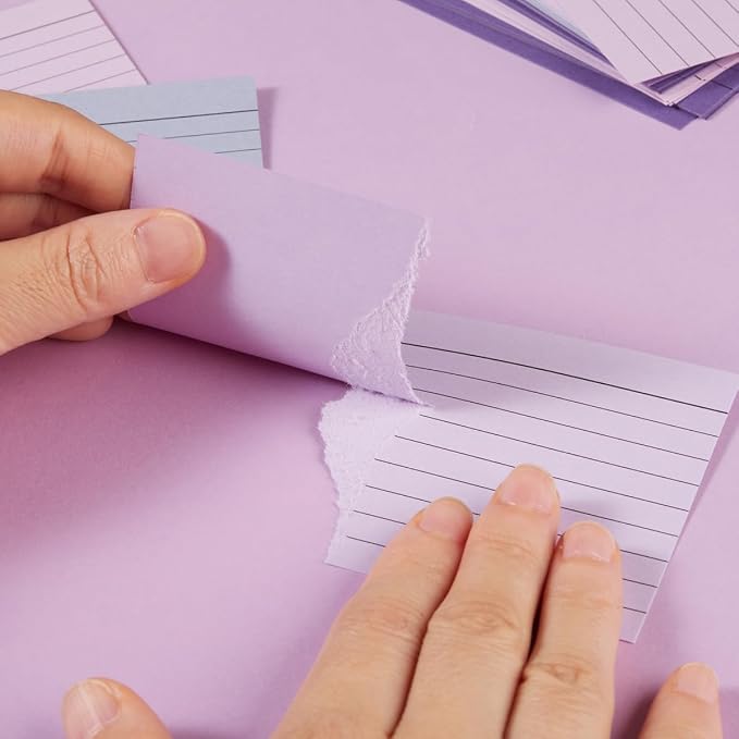 100 Sheets 3x5 Colored Ruled Note Cards Index Cards, 5 Purple | 250 GSM Heavy - Image 6
