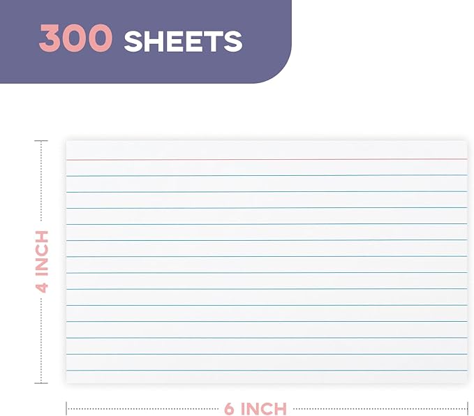 300 PCS Index Cards 4x6 Ruled - Image 2