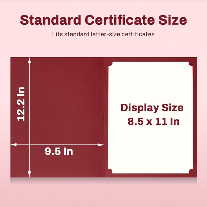 SUNEE Certificate Holders, Diploma Covers Gold Foil Border, - Image 4