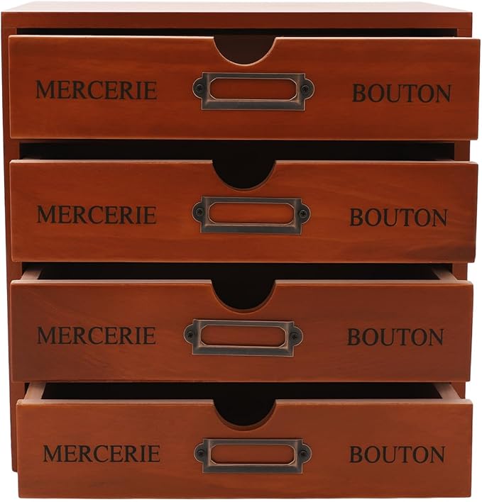 Vintage Wooden Drawers Organizer, 16-Drawer Desktop Storage Box - Image 8