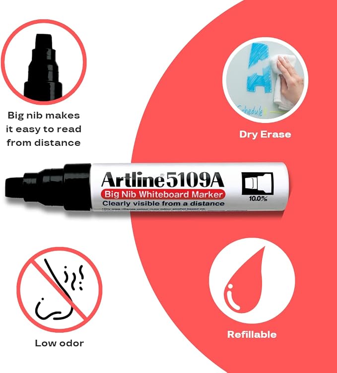 Artline 5109A Big Nib Whiteboard Marker - Image 3