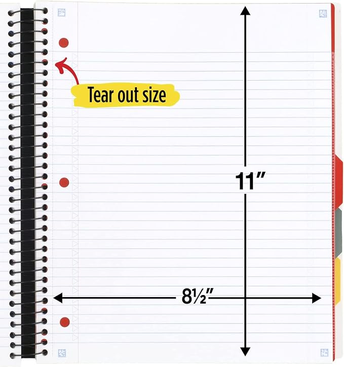 Five Star Advance Spiral Notebook + Study App, 5 Subject, College Ruled Paper - Image 7