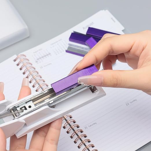 NatSumeBasics 3000 Purple Staples 26/6 Standard Colored Staple Refill - Image 3
