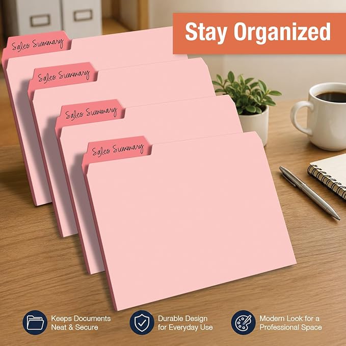Current Charcoal & Coral File Folders Value Pack - Image 3