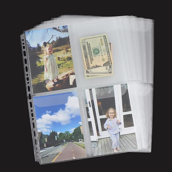 Mogoostry A4 Binder Pockets Zipperless Cash Envelopes 4 Pocket Binder Sleeves - Image 8