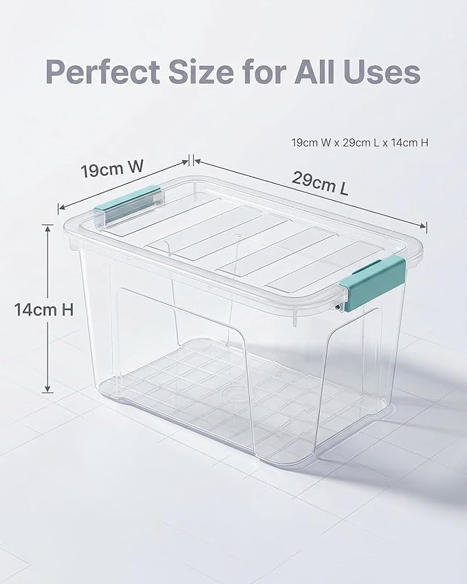 Storage Bins with Lids 6 Pack Clear Storage Containers, 7 Quart Stackable - Image 2