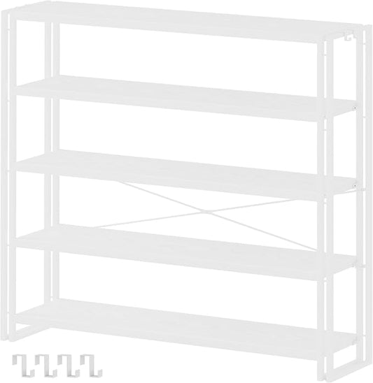 HCHQHS Bookshelf, 5-Tier Industrial Bookcase, Freestanding Tall Bookshelves by HCHQHS