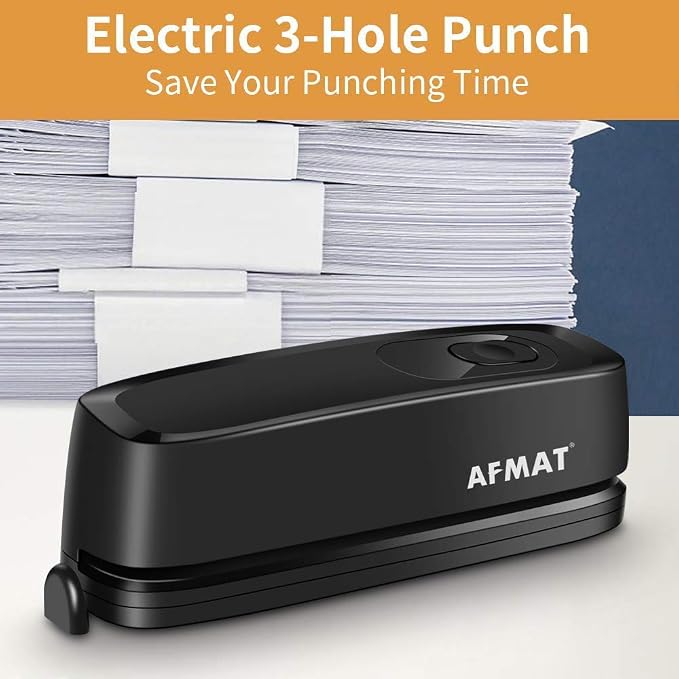 AFMAT Electric 3 Hole Punch, 20-Sheet 3 Hole Puncher - Image 7