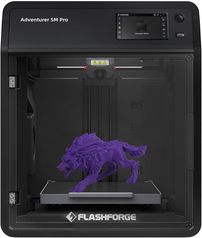 FLASHFORGE Adventurer 5M Pro 3D Printer, 600mm/s High-Speed, FDM 3D Printer Auto Leveling with 280°C Quick Detachable Nozzle, Core XY Structure, Dual Filtration System, Print Size 220x220x220mm-DeskLoop Office