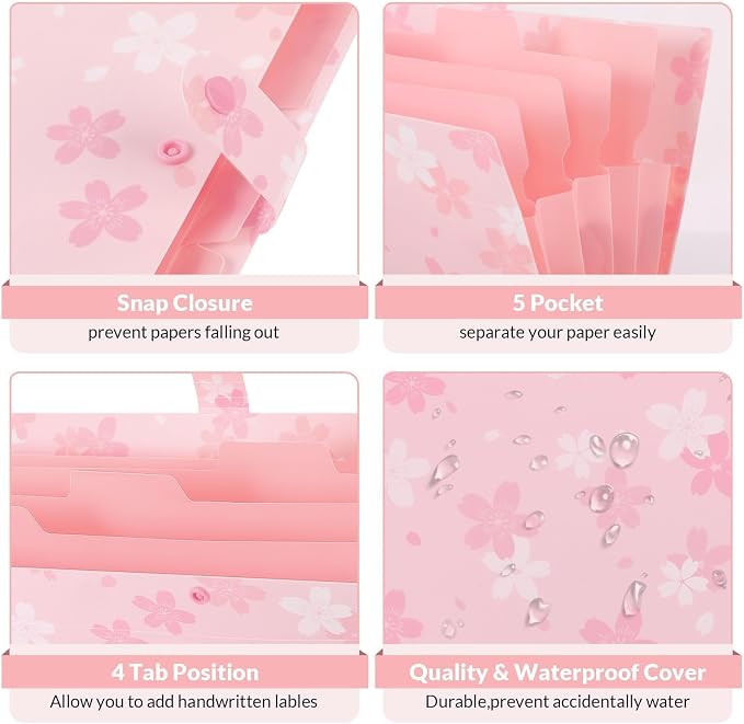 SKYDUE Pink Expanding File Folder - Image 3