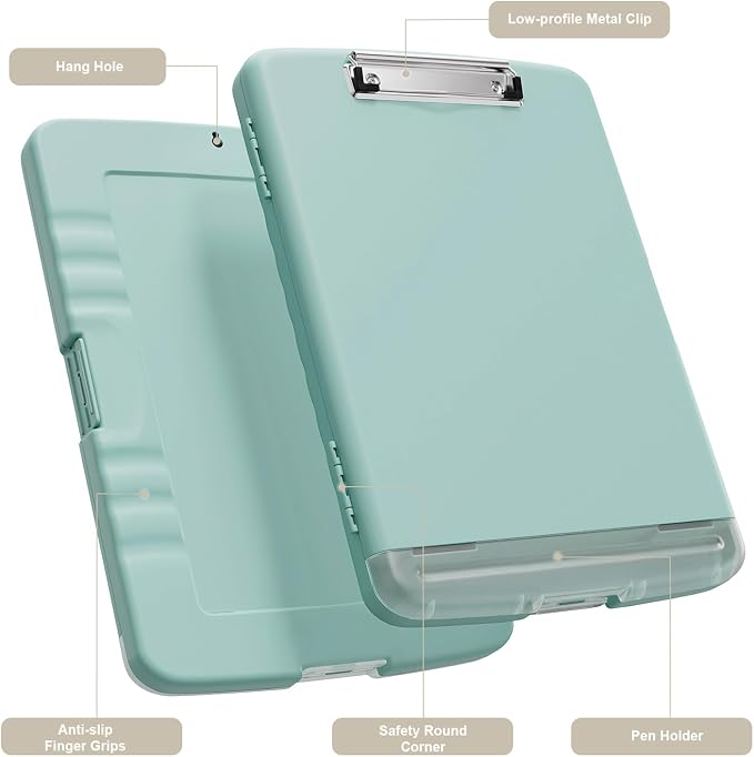 Piasoenc Clipboard with Storage, 8.5 x 11 Organization Box with Pen Holder and - Image 2