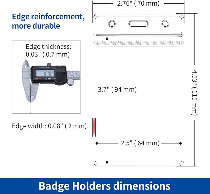 Vertical ID Badge Holders, 10 Pack, Name Tag Holder Cover - Image 6