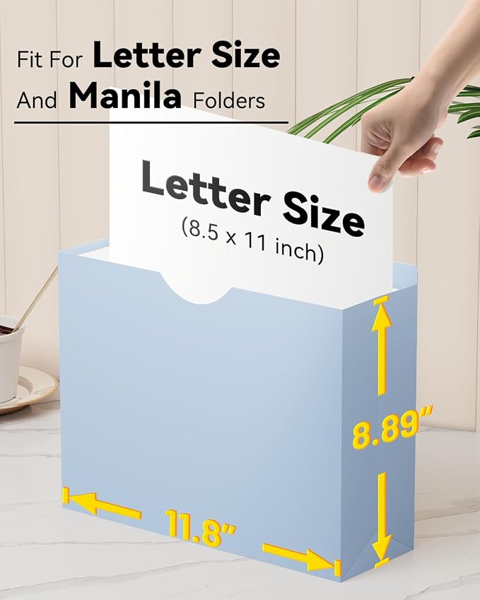ANSOOK Plastic Manila File Folders Letter Size, 12 Pack Expanding File Jackets - Image 3