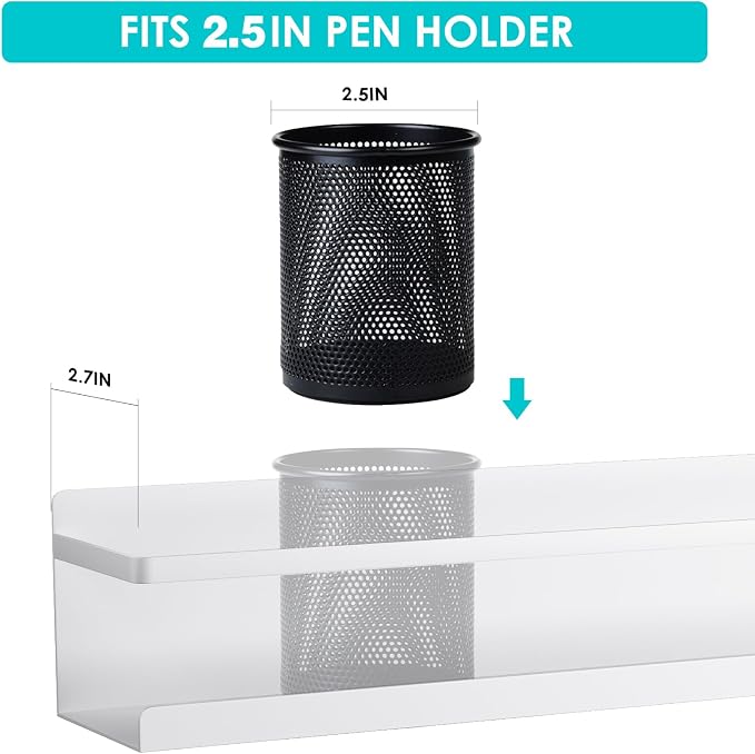 2 Pcs Magnetic Metal Book Shelves, 15.7'' x 2.7'' x 2.7'', Special - Image 5
