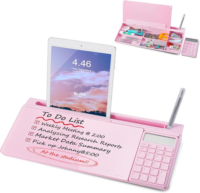 Small Glass Desktop Whiteboard Dry-Erase-Board by TSJOFFICE-WipeCleanThinkGreenWorkSmart