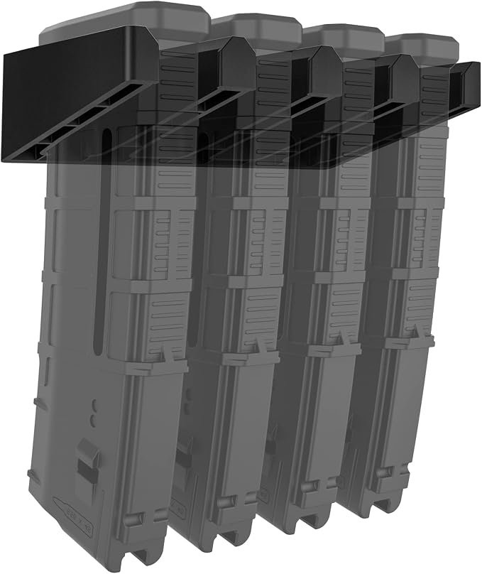 Solid ABS 6X Standard PMAG Wall Mount, Mag Holder, Home Magazine Storage Rack by RUSFOL