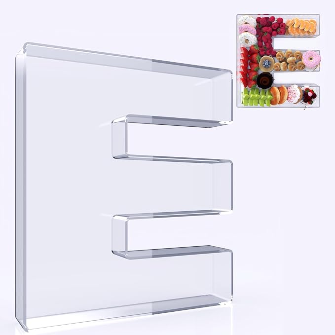 11" Acrylic Letter Charcuterie Box, Reusable Fillable Alphabet Number Shaped by RUFHVTY