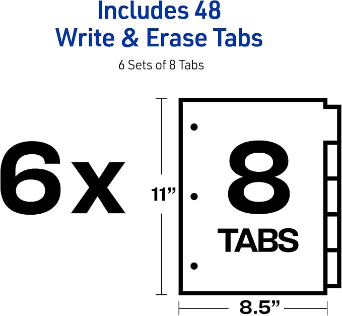 Avery Big Tab Write & Erase 8 Tab Dividers - Image 6