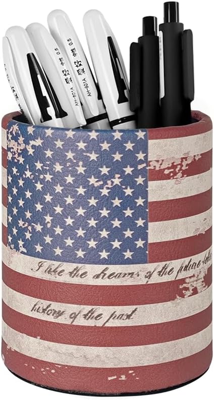 Pen Pencil Holder Cup Container PU Leather Desk Organizer Stand Decor Brush - Image 6