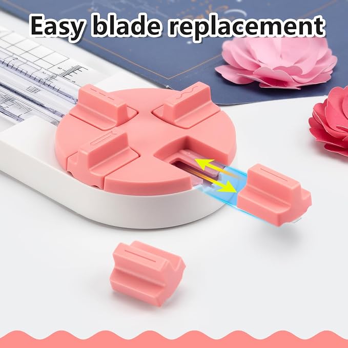 Ecraft Pink Paper Cutter 4-in-1 Paper Trimmer Multi-Function Scrapbooking Tool - Image 6