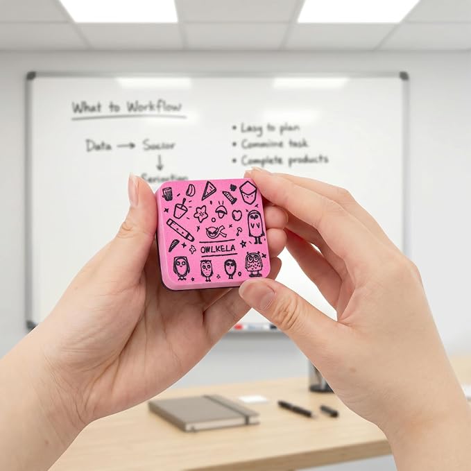 OWLKELA 30Pcs Dry Erase Erasers, Magnetic Whiteboard Eraser, Mini Whiteboard - Image 7