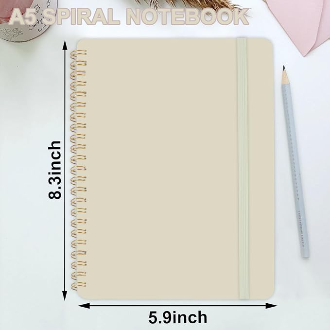 Utron Spiral Notebook For Women & Men, 5.9 x 8.3” College Ruled Notebook For - Image 2