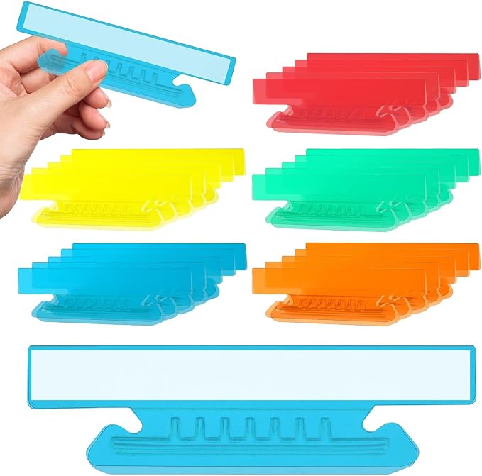 100 Pieces 4 Inch Hanging File Folder Tabs and Inserts Large Clear Plastic by SMAODSGN
