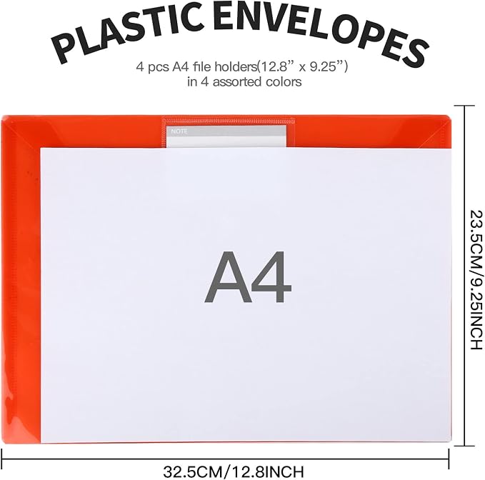 LEOBRO File Folders for Documents, Plastic Envelopes - Image 2