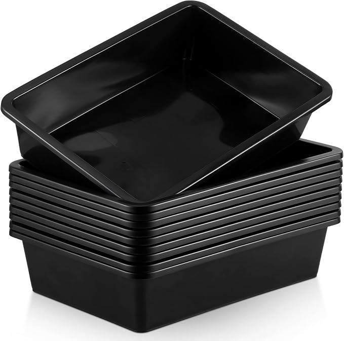 Qunclay 10 Pcs Flat Storage Tray Organizer Bin Letter Size Paper Trays by Qunclay