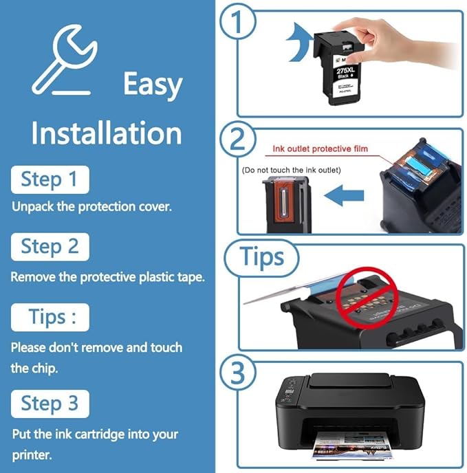 275XL Black Ink Cartridge Remanufactured Replacement for Canon PG-275XL PG-275 275 275XL Black use for PIXMA TR4720 TR4700 TR4722 TS3522 TS3520 TS3722 Printer Ink Cartridges, 1 Pack-DeskLoop Office