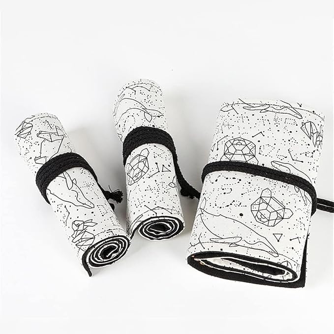 DIYOMR 12/24/36/72 Slots Pencil Wrap Pencil Rolls, Artist Colored Pencil Roll - Image 7